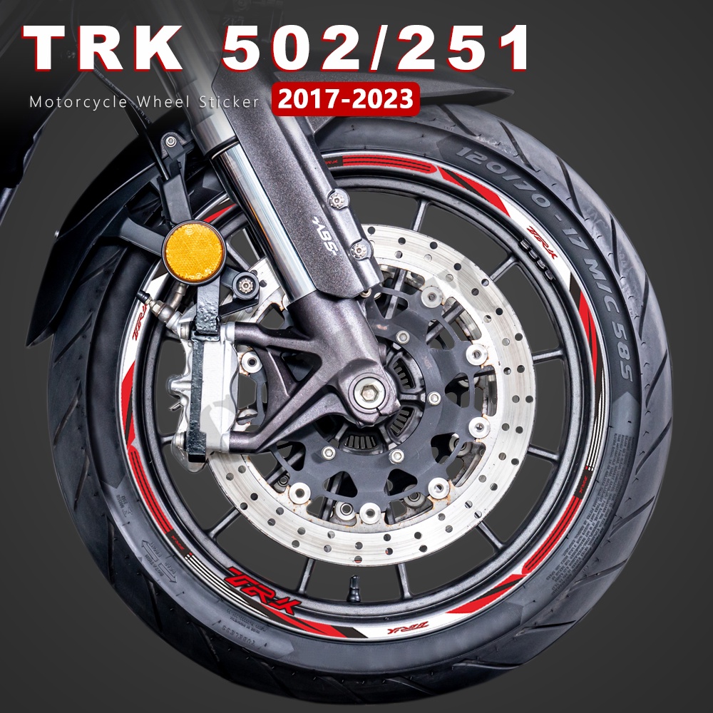 สติกเกอร์ล้อรถจักรยานยนต์กันน้ําขอบลาย TRK 502 2023 สําหรับ Benelli TRK 251 TRK502 TRK251 2017-2022 