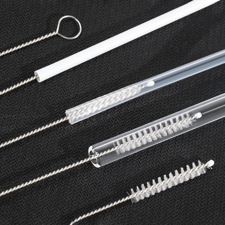 แปรงล้างหลอดดูด จุกนม ขนไนล่อน ไม่ทำให้เป็นรอย Stainless steel soft straw straw brush