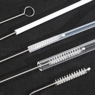 แปรงล้างหลอดดูด จุกนม ขนไนล่อน ไม่ทำให้เป็นรอย Stainless steel soft straw straw brush