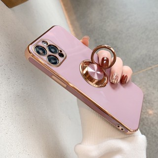 เคสโทรศัพท์มือถือแบบนิ่ม พร้อมแหวนขาตั้ง หรูหรา สําหรับ IPhone 13 Pro 11 12 Pro Max