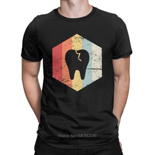 oversize T-shirt เสื้อยืดคอกลม แขนสั้น ผ้าฝ้าย ลาย 70s Tooth Icon สไตล์เรโทร สําหรับผู้ชาย S-5XL