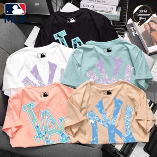 เข้าใหม่ 5 สี เสื้อยืดคอกลมป้ายMIB  NY LA เสื้อยืด เสื้อคู๋ ผ้านุ่มผ้าCotton ลายสกรีนสีสดใส เสื้อคู่ชายและหญิงใส่ได้ ส่ง