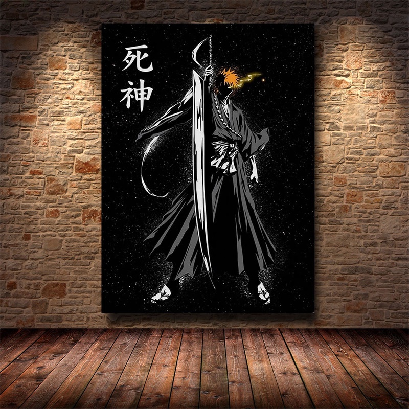 วอลล์เปเปอร์ Adhesiv Wall Decor BLEACH Kurosaki Ichigo อะนิเมะโปสเตอร์ญี่ปุ่นคลาสสิกอะนิเมะโปสเตอร์ผนัง Wall Art Wall Decor ภาพตกแต่งบ้านภาพวาดผ้าใบ