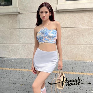 Hannie- เสื้อกล้าม เปิดไหล่ ผ้าตาข่าย ลายดอกไม้ 3D สําหรับผู้หญิง