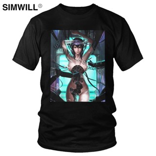 Handsome Ghost In The Shell T-Shirt Mens Casual Eco Cotton T Shirt Short Sleeve Motoko Kusanagi Major Japan Gits An_08