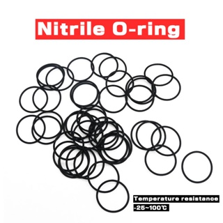 Nitrile แหวนยางโอริง เส้นผ่าศูนย์กลาง 1 มม. เส้นผ่าศูนย์กลางนอก 3-50 มม. กันน้ํามัน สีดํา &amp;&amp;*