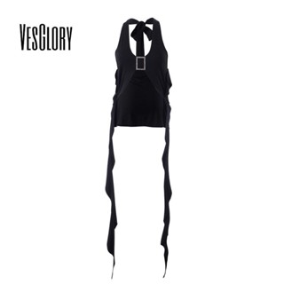 Vesglory เสื้อกั๊ก คอวี เซ็กซี่ สีพื้น แฟชั่นสําหรับผู้หญิง