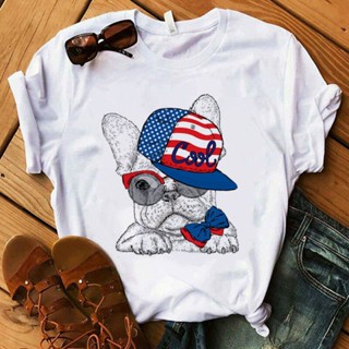 Pug T-Shirt French Bulldog cute print Short Sleeve T Shirt women Summer 90s Vogue O Neck Female Tshirt Oversize Lad_04