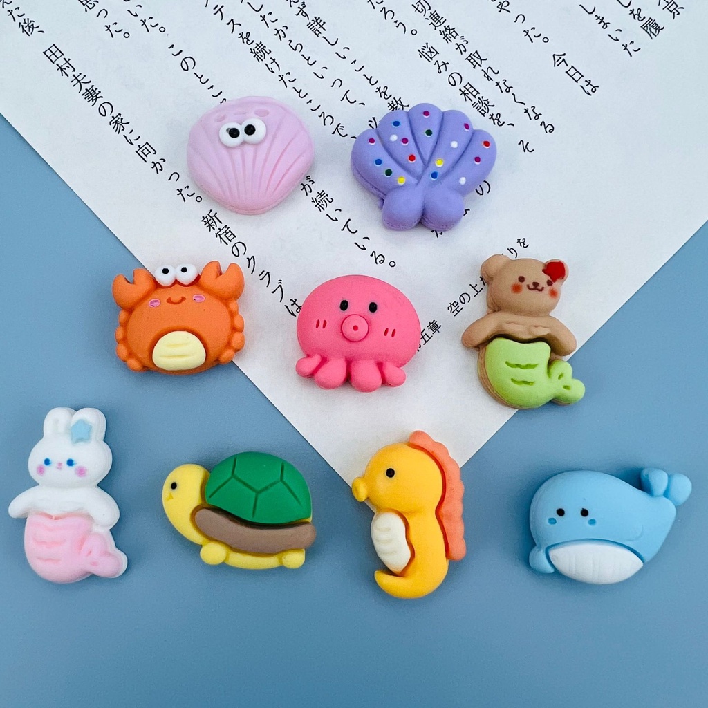 การ์ตูน Seahorse สัตว์ Jibits สําหรับ designcs Mermaid Octopus Jibitz Charm Dolphin เต่าออกแบบ Jibbits รองเท้าเด็กอุปกรณ์เสริม DIY รองเท้า Charms Pins ตกแต่ง