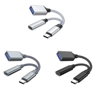 Ann อะแดปเตอร์สายเคเบิล USB C OTG 2 พอร์ต 2 in 1 USB เป็น Type-C