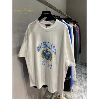 Balenciaga เสื้อยืดแขนสั้น พิมพ์ลายตัวอักษร สีรุ้ง แฟชั่นสําหรับผู้ชาย และผู้หญิง