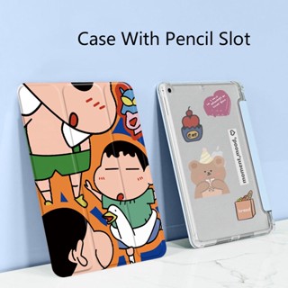 1โหมดสามพับ For Case iPad 2019/2020/2021 10.2 คริสตัลโปร่งใส Air1/air2 ขอบนุ่ม Air3 10.5 Air4/air5 10.9 for เคส ipad