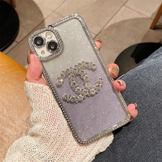 เคสโทรศัพท์มือถือแบบนิ่ม กันกระแทก กันรอยกล้อง แต่งกลิตเตอร์เพชร หรูหรา สําหรับ iPhone 14 Pro Max Plus 13 12 11 Pro Max