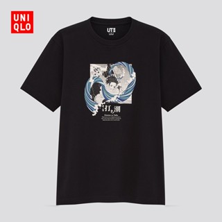 aaUniqlo Ghost Slayer Blade เสื้อยืดลําลองสําหรับผู้ชายผู้หญิงแขนสั้นคอก ลมaa_08