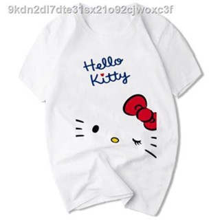 เสื้อผ้าเชียร์Lowest price♟▽❄Spring / Summer ใหม่ Hello Kitty ชายและหญิงคู่รักเสื้อยืดแขนสั้นอินเทรนด์ปี 2020 เสื้อ_01