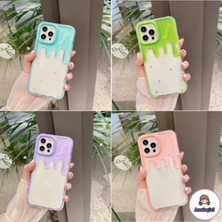 เคสไอโฟน 13 Pro Max เคสใสลายไอศกรีมสีลูกกวาดสำหรับ iPhone 11 12 Pro Max 14 Pro Max XR 8/7Plus กันกระแทก TPU Case