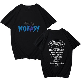 KPOP Cotton T-shirt Stray Kids NOEASY Same Printed Short-sleeved Top Plus Size Mens and Womens 2022 Summer New Ko_09