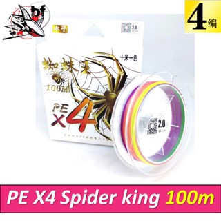 สาย PE x4 Spider King 100m Multi color สีรุ้ง สายพีอี