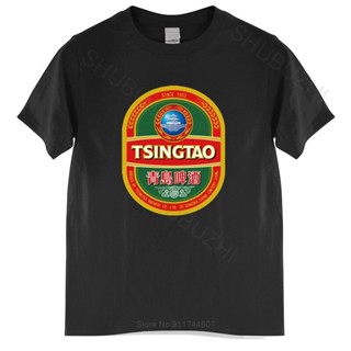 มาใหม่ เสื้อยืดลําลอง แขนสั้น พิมพ์ลายเบียร์ tsingtao แฟชั่นสําหรับผู้ชาย