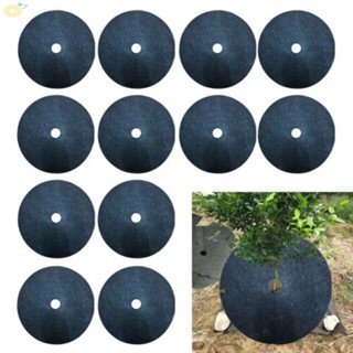 【VARSTR】12Pack Mulch Ring Tree Protector Mats Disc Shrub Tree Guard Shading Mat 27-42cm