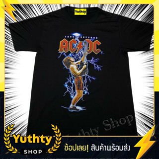 เสื้อวง ACDC สายฟ้ากีต้าร์ เสื้อยืดแฟชั่นวินเทจ90 ไม่มีตะเข็บข้าง ใส่ได้ทั้งชายและหญิง_01