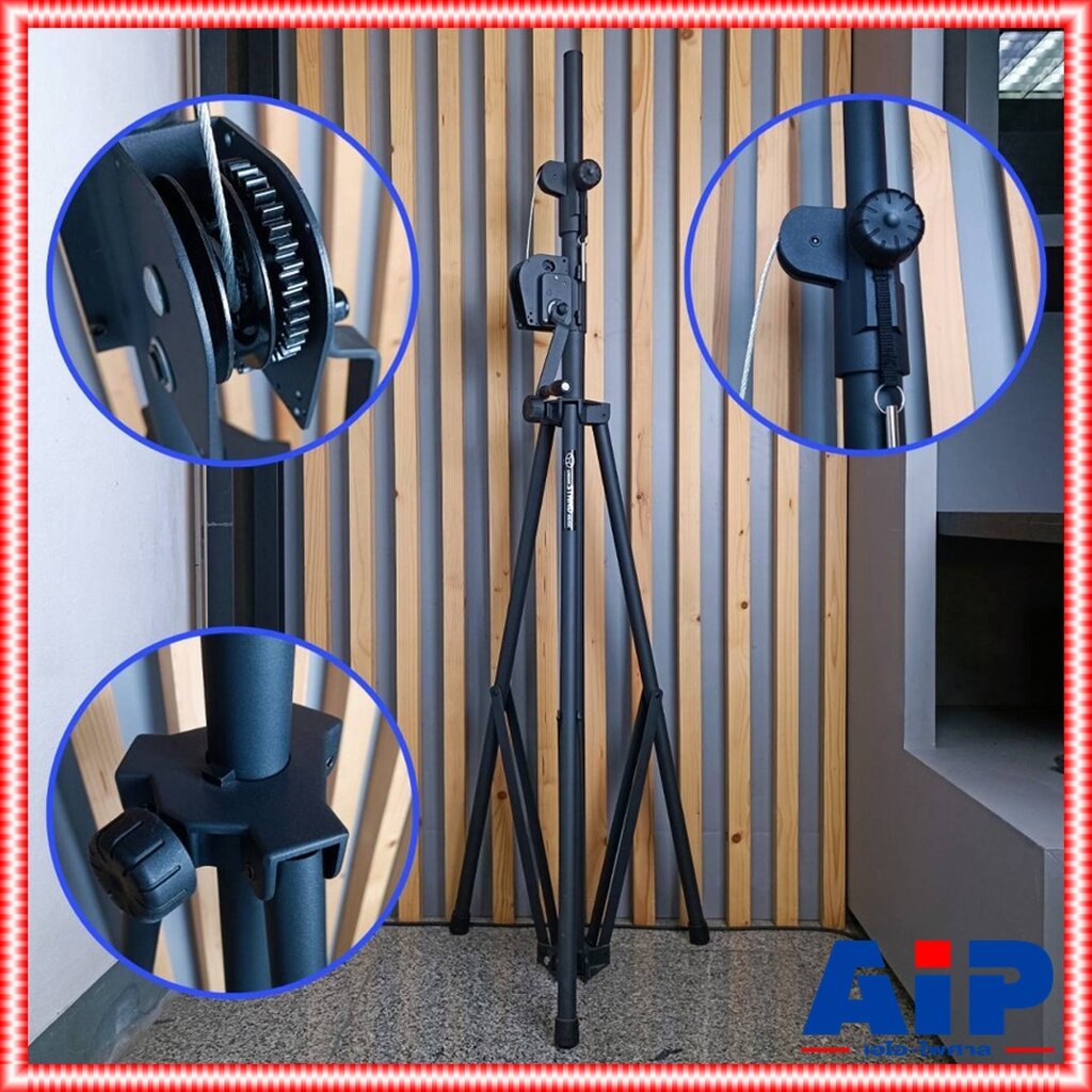 yyy 1ต้น **ไม่รวมT-BAR **ขาตั้งลำโพง/ไฟLS-718B 2.8M ใช้ตั้งลำโพง ใส่ลำโพงแล้วชักรอกขึ้นสูงได้ LS 718