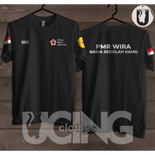 เสื้อยืด พิมพ์ลาย Pmr WIRA PMI Free Your Name And School Name สําหรับผู้ชาย