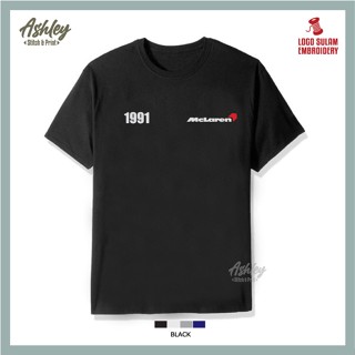 T Shirt Round Neck Sulam McLaren 1991 MP4 Grand Prix Champion Honda V12 Baju Lelaki Cotton Fashion Embroidery Jahit_03