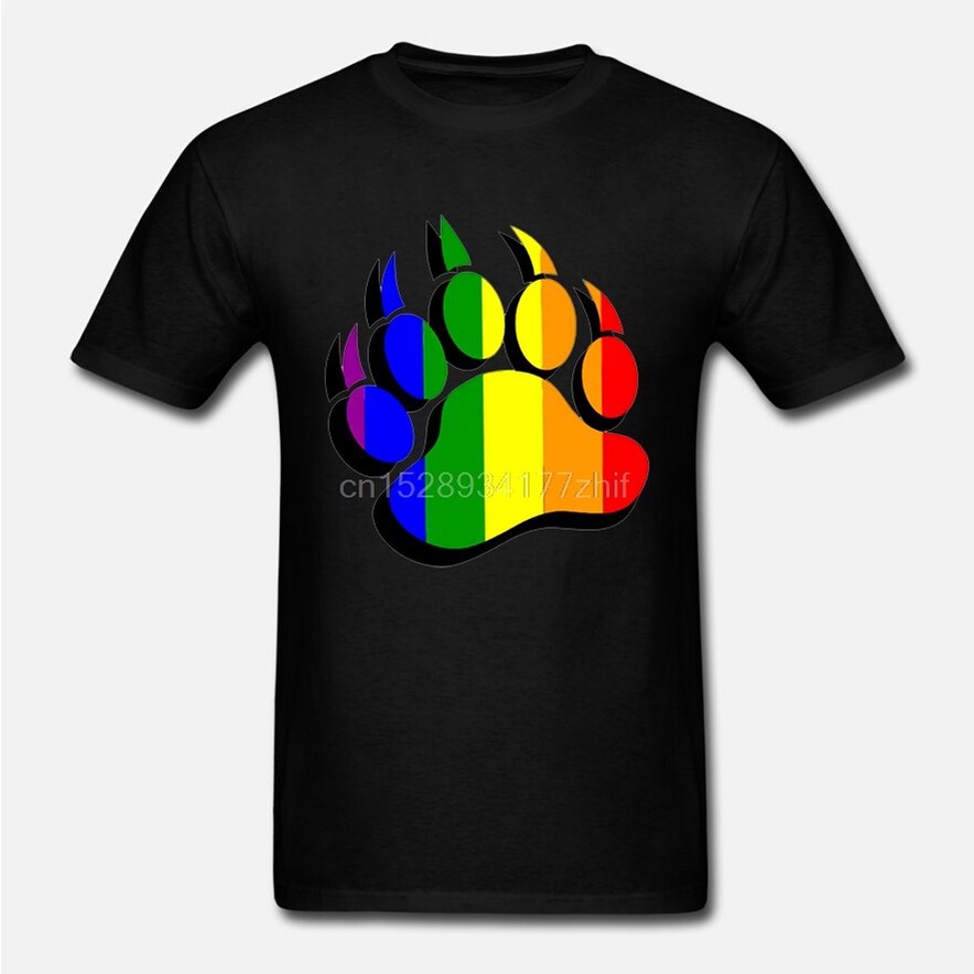 Latest T-Shirt Novelty Gay Pride Bear Claw Rainbow Flag 3D Print T Shirt Summer Male Shirt French Bi