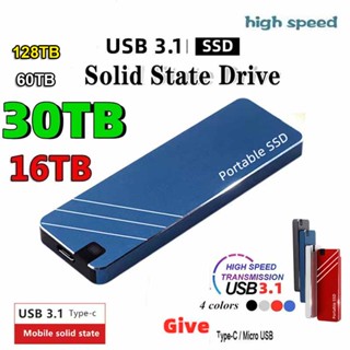 ฮาร์ดไดรฟ์ภายนอก SSD Type-C USB3.1 1TB 2TB 8TB 16TB 30TB 60TB 128TB ขนาดพกพา สําหรับแล็ปท็อป