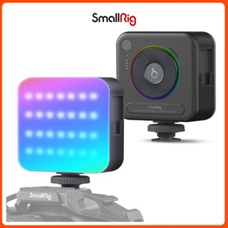 SmallRig P108 ไฟวิดีโอ RGB, ไฟ LED แบบพกพาสำหรับกล้อง 360° ไฟถ่ายภาพสีเต็มรูปแบบพร้อมรองเท้าเย็น 3 อัน, แผงไฟวิดีโอในกล้องแบบชาร์จไฟได้ 2500mAh 2700K - 6500K สำหรับ YouTube, Vlogging 4055