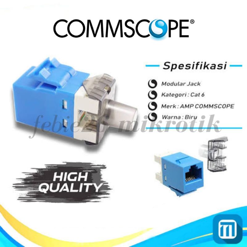 Amp COMMSCOPE Modular Jack RJ45 Cat 6 / cat6 Blue Original