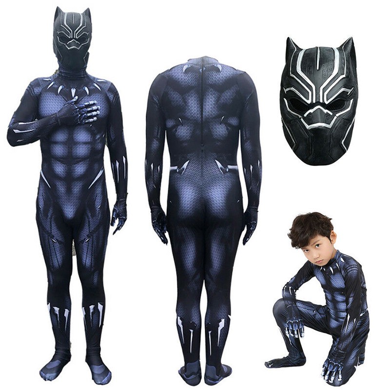 [Fitrhino] ชุดคอสเพลย์ หน้ากากซูเปอร์ฮีโร่ Black Panther Spiderman สําหรับเด็กผู้ชาย