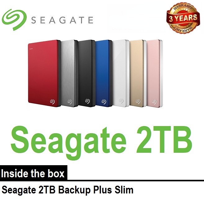 Seagate 2TB ไดรฟ์สํารองข้อมูล แบบพกพา บางเฉียบ