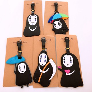 ป้ายแท็กกระเป๋าเดินทาง Hayao Miyazaki Faceless Male Spirited Away Jiji Cat Boarding Pass สําหรับผู้ชาย