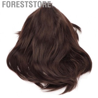 Foreststore Men Wig Men Cosplay Wig Short Brown Straight Breathable Inner Mesh