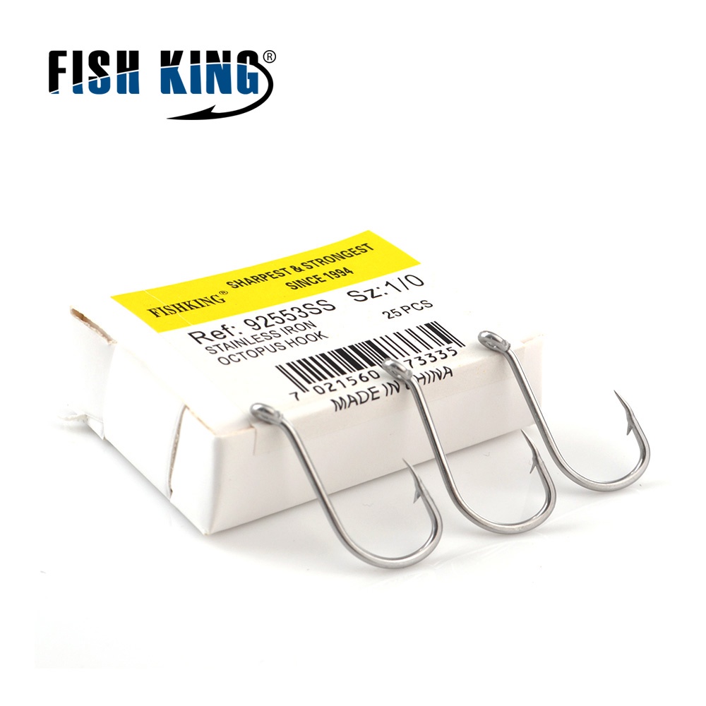 Ftk 92553SS ตะขอตกปลา แบบสเตนเลส 25-50 ชิ้น ต่อกล่อง