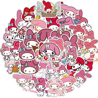 สติกเกอร์ ลายการ์ตูน My Melody Kuromi Cinnamoroll Pompompurin น่ารัก กันน้ํา สําหรับติดตกแต่งโน๊ตบุ๊ค