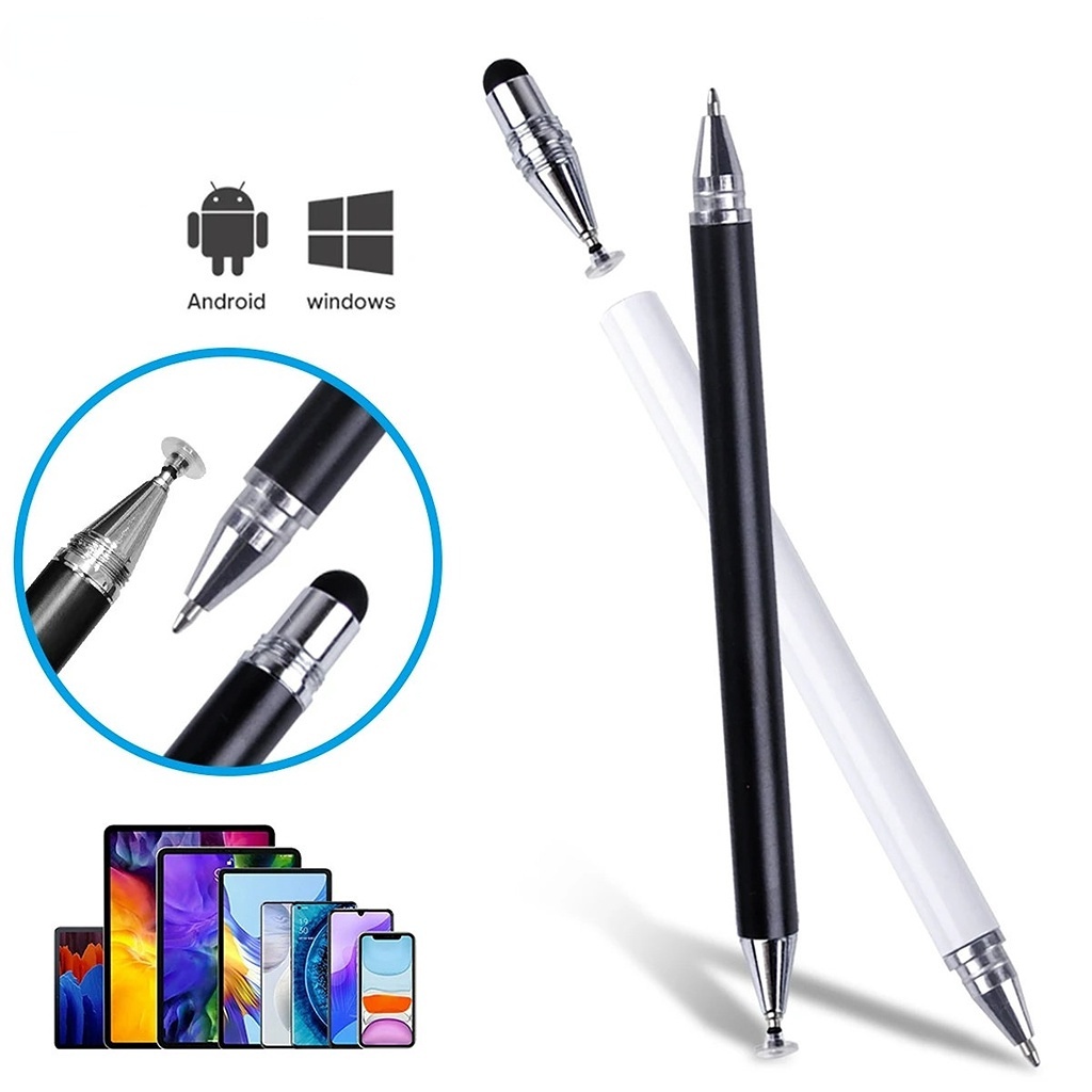 3 In 1 ปากกาสไตลัส สากล หนา บาง วาดภาพ ตัวเก็บประจุ ดินสอสัมผัส ปากกา สําหรับ Android Windows สมาร์ทโฟน แท็บเล็ต หน้าจอสัมผัส ปากกา