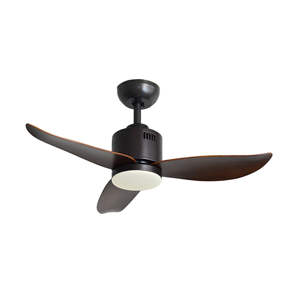 พัดลมโคมไฟเอบีเอส (รีโมตคอนโทรล) WIN FAVOUR รุ่น DC37(ORB) ขนาด 36 นิ้ว สีดำ - น้ำตาล