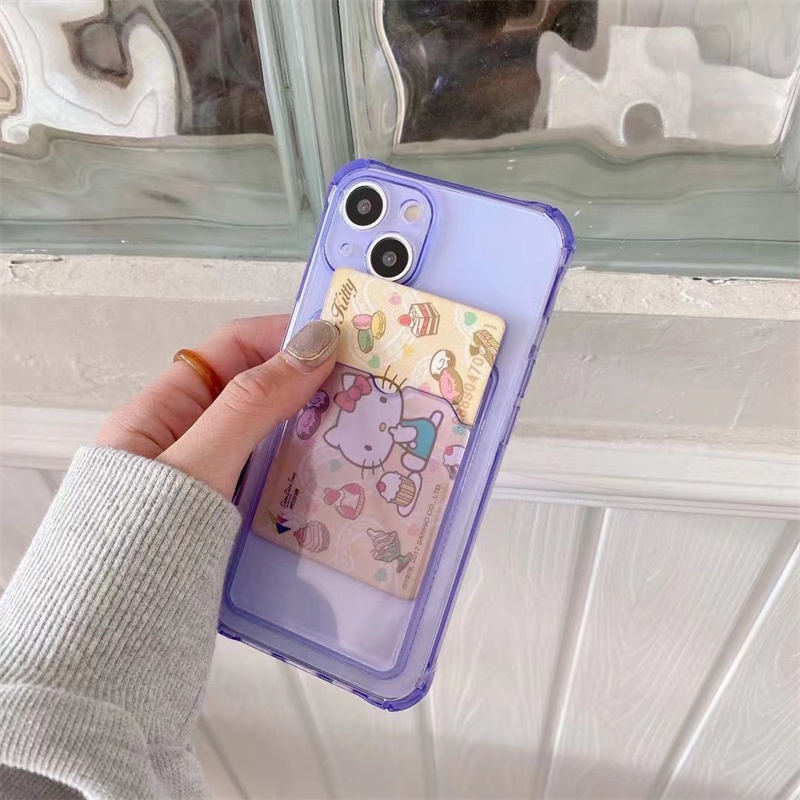 Candy Card Slot Clearเคสโทรศัพท์สําหรับiPhone17 16 15 14 13 12 11 Xsmax 78PLUS/XR XS SE3 TPUปลอกอ่อน