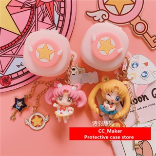 Baseus WM02+ Protective Case Silicone Soft Case Protective Case Shockproof Case Protective Case Cartoon Sailor Moon Keychain Lanyard Baseus WM01 Soft Case Cute Finger Ring Lanyard Baseus WM02 Cover Baseus WM01 Plus Case