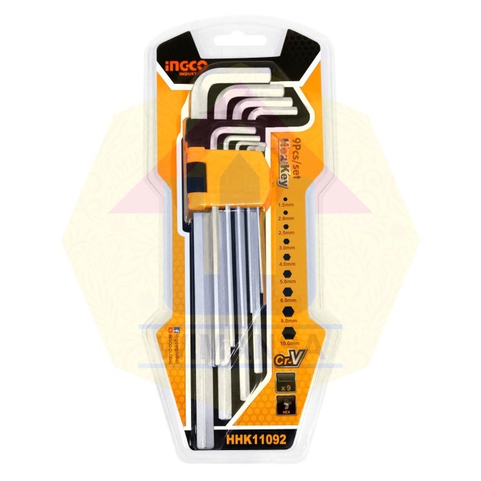 WMS-HHK11092 INGCO 9 ชิ้น HEX KEY SET - HEX KEY L KEY