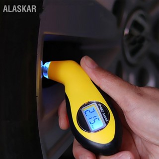 เครื่องวัดความดันลมยางแบบดิจิตอล Tire Pressure Gauge มีไฟ Antislip Grip Universal สำหรับรถบรรทุกรถยนต์ RV Bikes ALASKAR