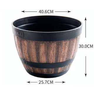 GlobalHouse Tree O กระถางต้นไม้ 16นิ้ว รุ่น AM003 ขนาด 40.6*30ซม. สีไม้ สินค้าของแท้คุณภาพดี