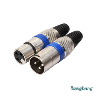 Bang อะแดปเตอร์ปลั๊กแจ็คไมโครโฟน XLR 3 Pin ตัวผู้ และตัวเมีย 1 คู่