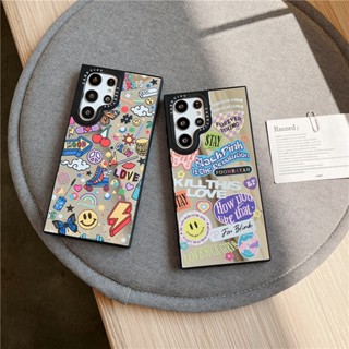 CASETIFY เคสโทรศัพท์มือถือ TPU กันกระแทก ลายสติกเกอร์หน้ายิ้ม สําหรับ Samsung Galaxy S23 Ultra S23 Plus S22 Ultra