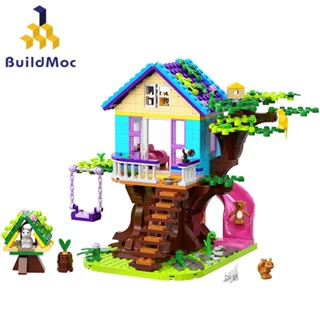 Buildmoc บ้านต้นไม้ บล็อกตัวต่อของเล่น เสริมการศึกษาเด็ก 532 ชิ้น