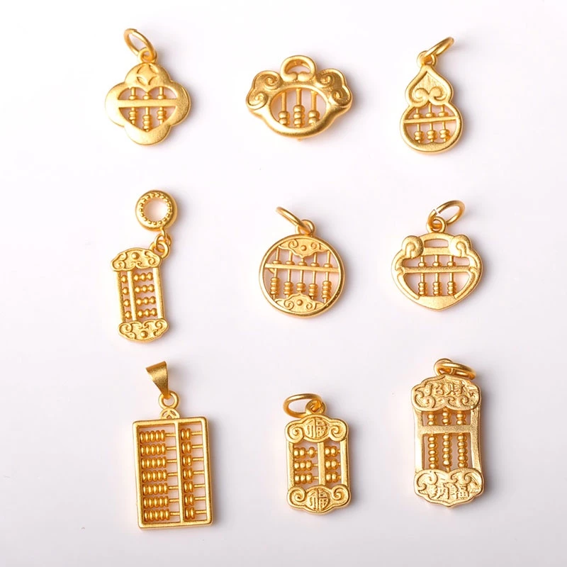 จี้ลูกคิดรูยี่ สีทอง สไตล์จีนโบราณ สำหรับทำสร้อยข้อมือ DIY thumbnail 8