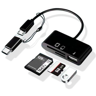 【CH*】อะแดปเตอร์การ์ดรีดเดอร์ Type-c USB TF SD OTG2.0 Micro USB สําหรับโทรศัพท์มือถือ คอมพิวเตอร์